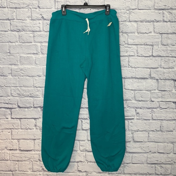Vintage Pants - Vintage Deadstock Women’s Teal Drawstring Waist Full Length Jogger Sweatpants